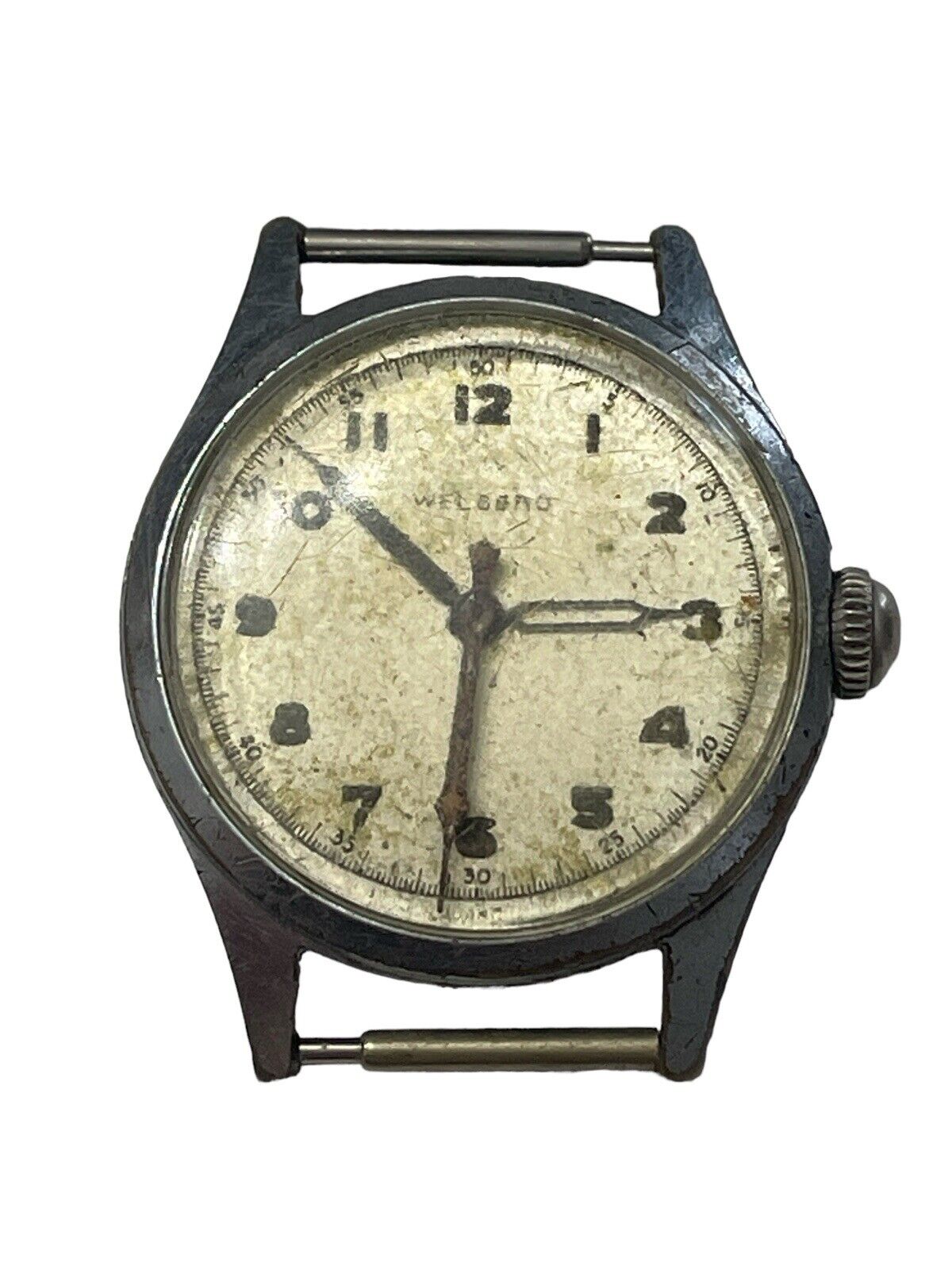 Vintage WW 2 Welsbro 17 Jewels Military Style Manual Wind Watch Bezel Only