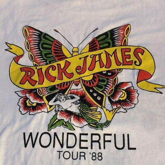Vintage Rick James Concert T-Shirt Tour 88 Cotton white new shirt