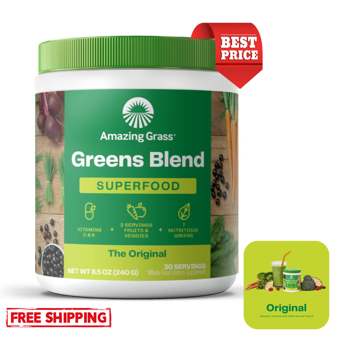 Original Flavor Amazing Grass Greens Blend Superfood Boosts Energy Organic NEW