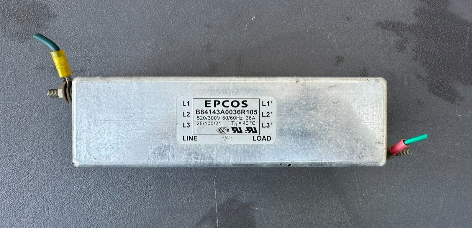 TDK EPCOS B84143A0036R105 Power Line EMI/EMC Filter, 3Ph, 36A, 520/300VAC