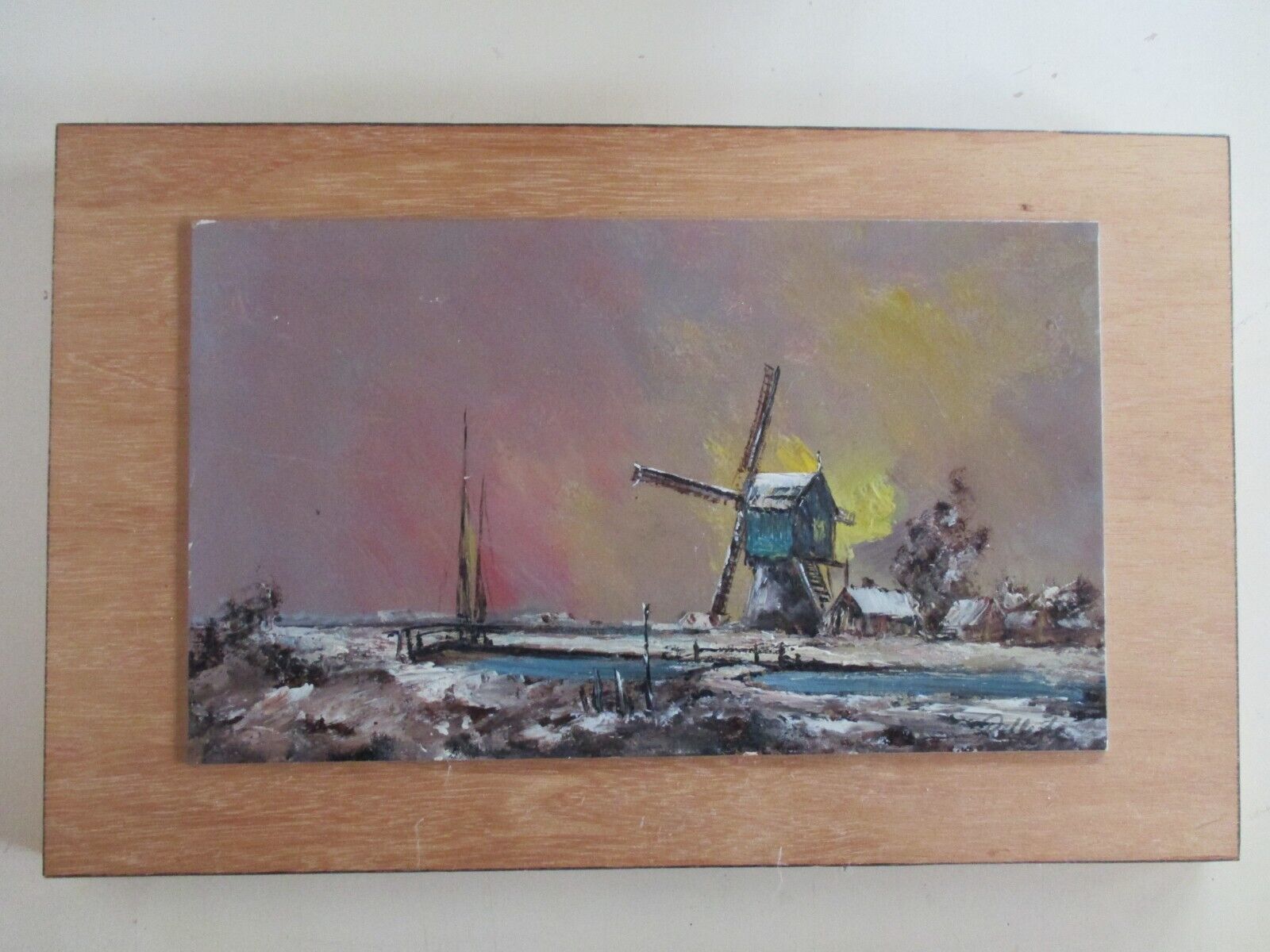 Original Dutch Oil Windmill Painting Signed 16\