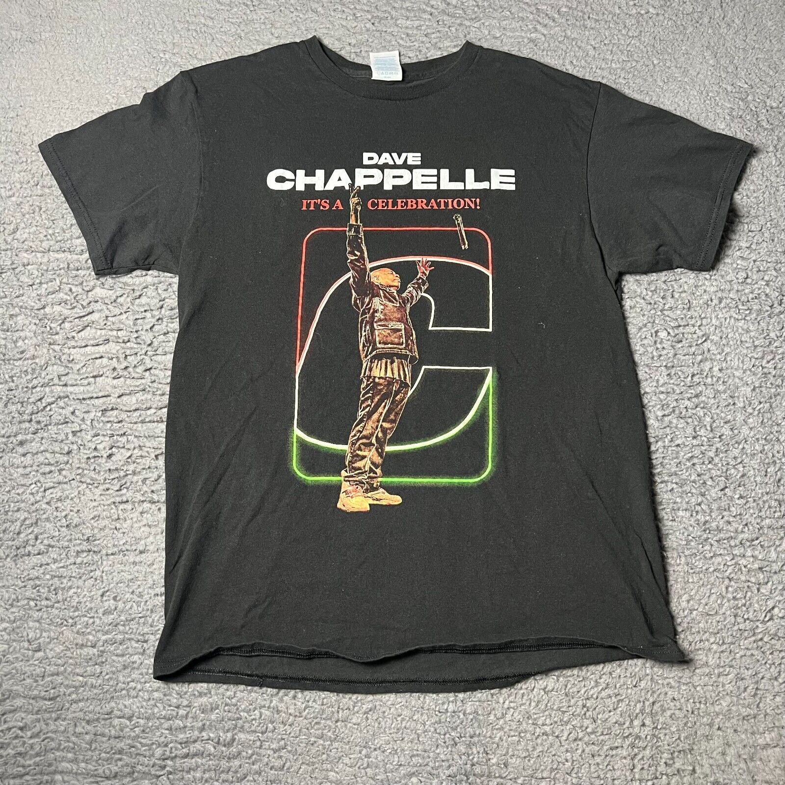 Dave Chappelle Its A Celebration Tour T Shirt Mens Medium Black Short Sleeve