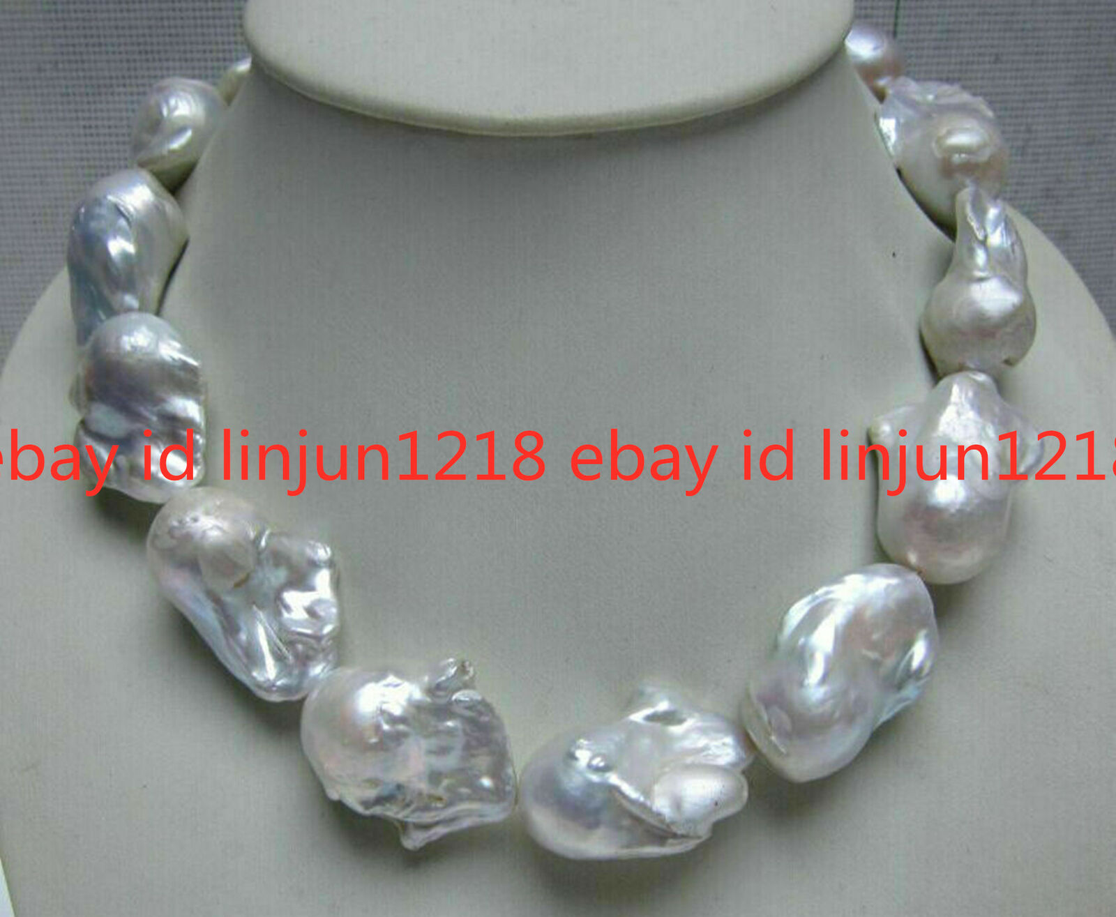REAL HUGE AAA SOUTH SEA WHITE BAROQUE PEARL NECKLACE 18\