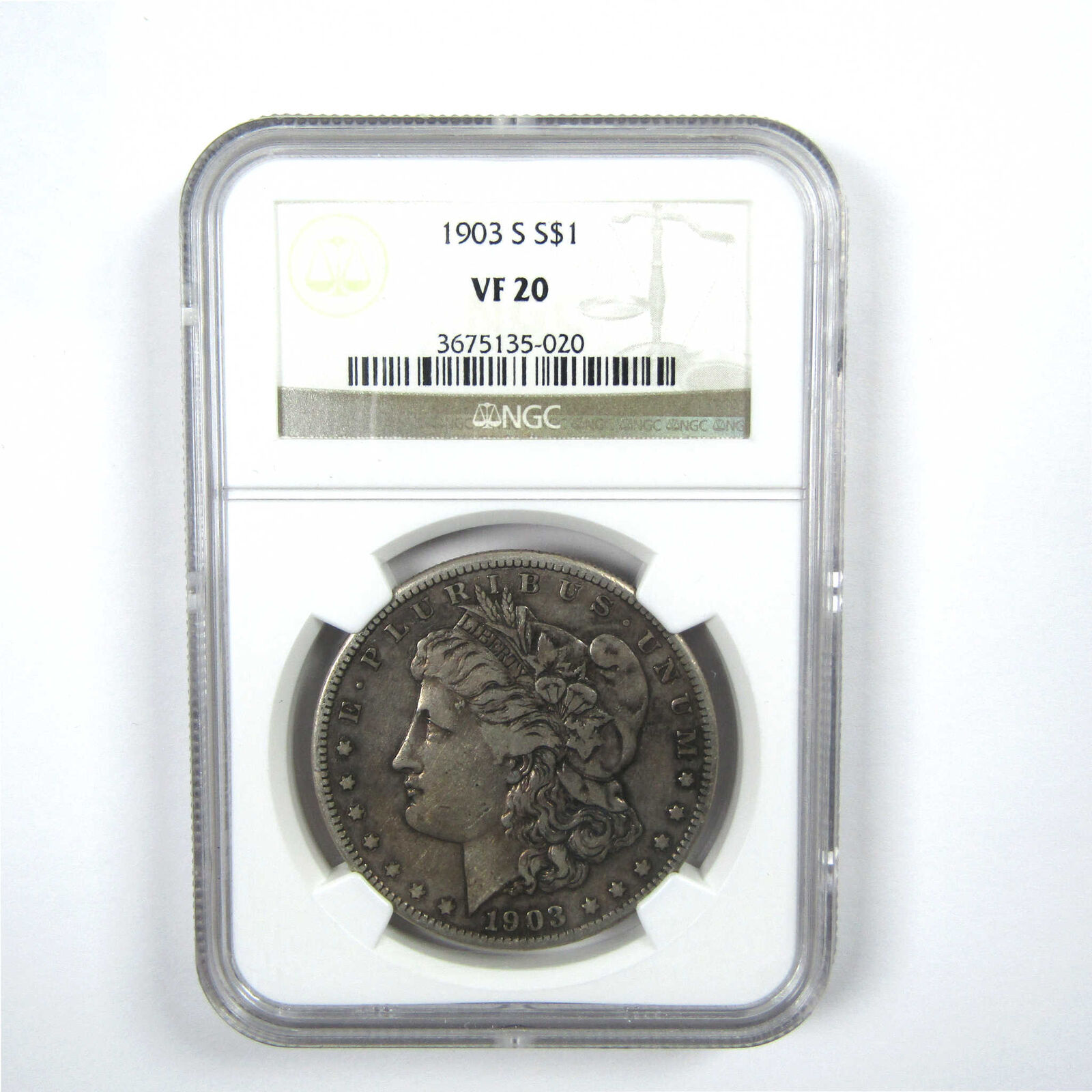 1903 S Morgan Dollar VF 20 NGC Silver $1 Coin SKU:I13764
