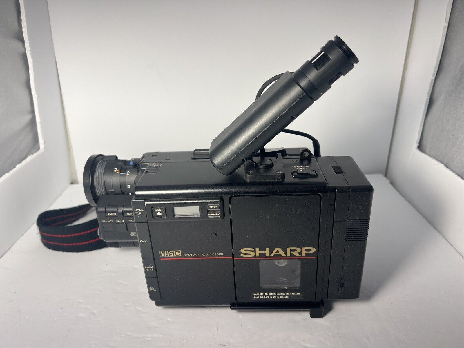 Vintage Sharp VHS-C Camcorder Hq carry case video camera Adapters Strap Powers