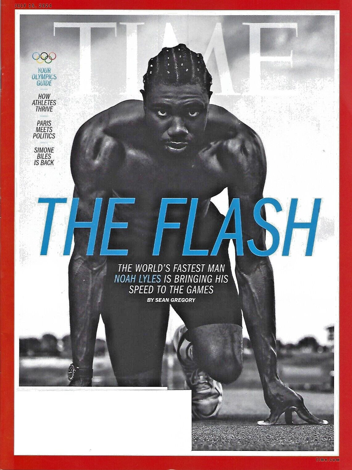 TIME MAGAZINE-JULY 15, 2024-THE FLASH-NOAH LYLES--OLYMPICS GUIDE-Brand New