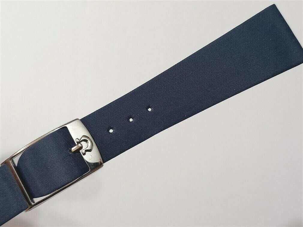 AUTHENTIC 1940-50\'S 20 MM OMEGA BLUE SATIN STRAP WITH SS OMEGA BUCKLE