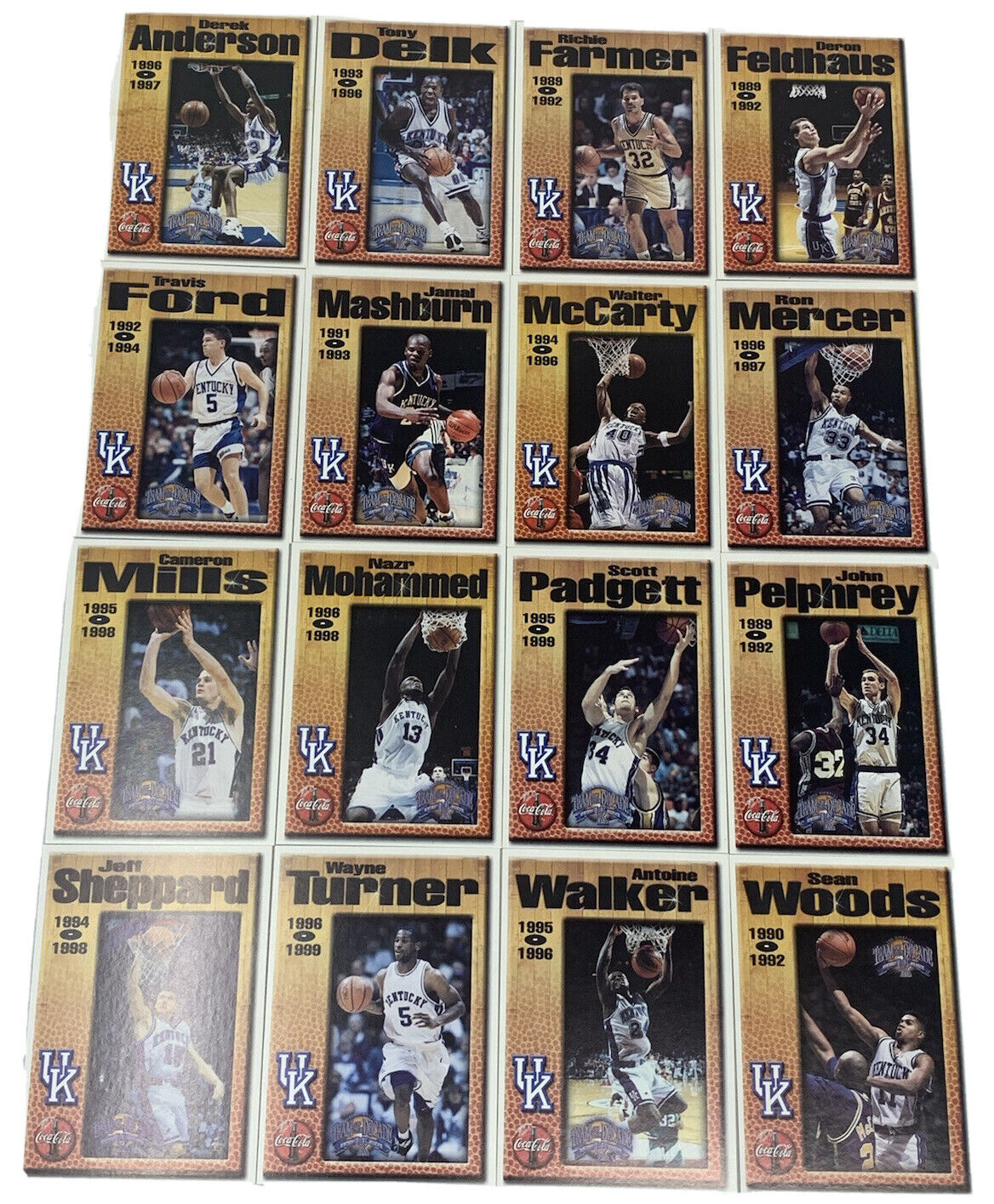 Coca Cola 90s Team of the Decade Kentucky Wildcats Basketball Cards Complete Set