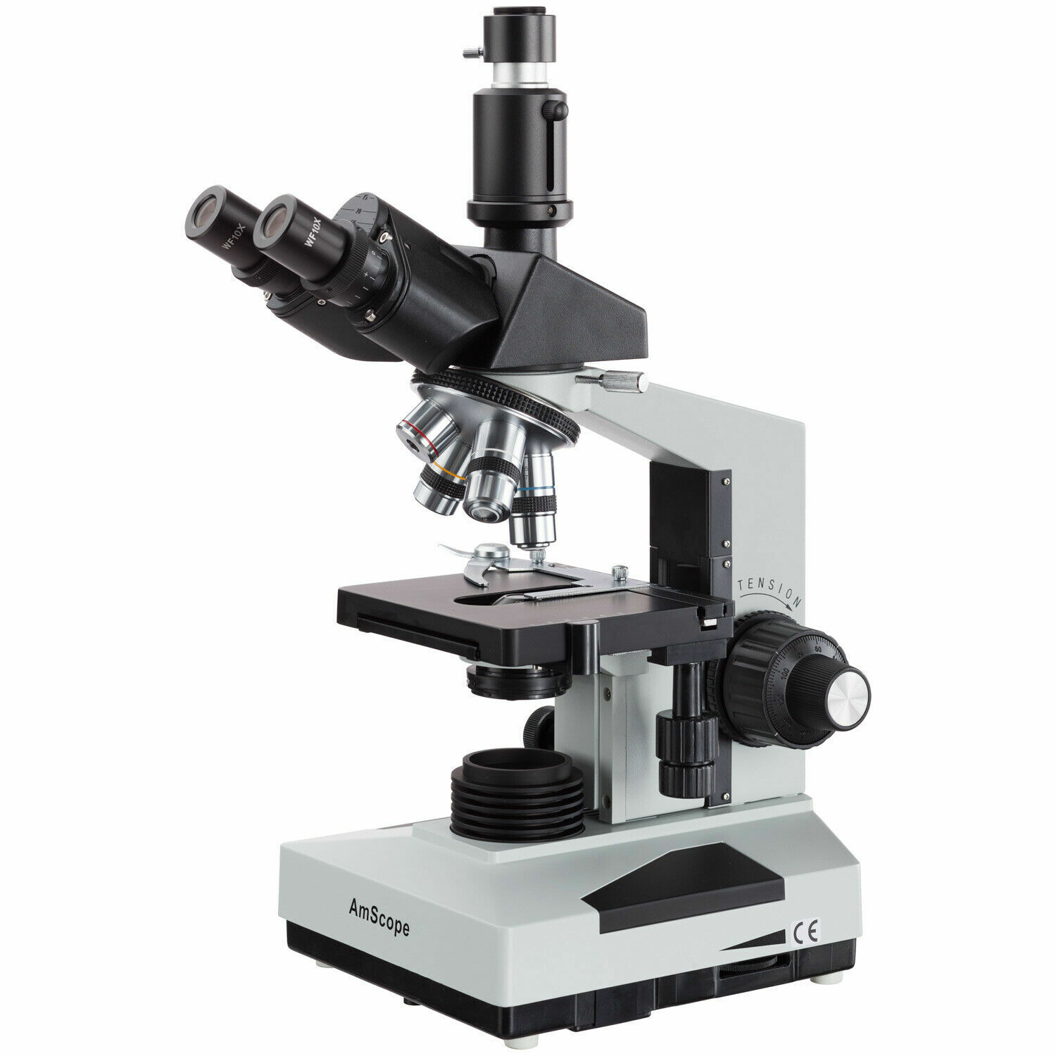 AmScope 40X-2000X Trinocular Biological Compound Microscope LED-Light Multi-Use