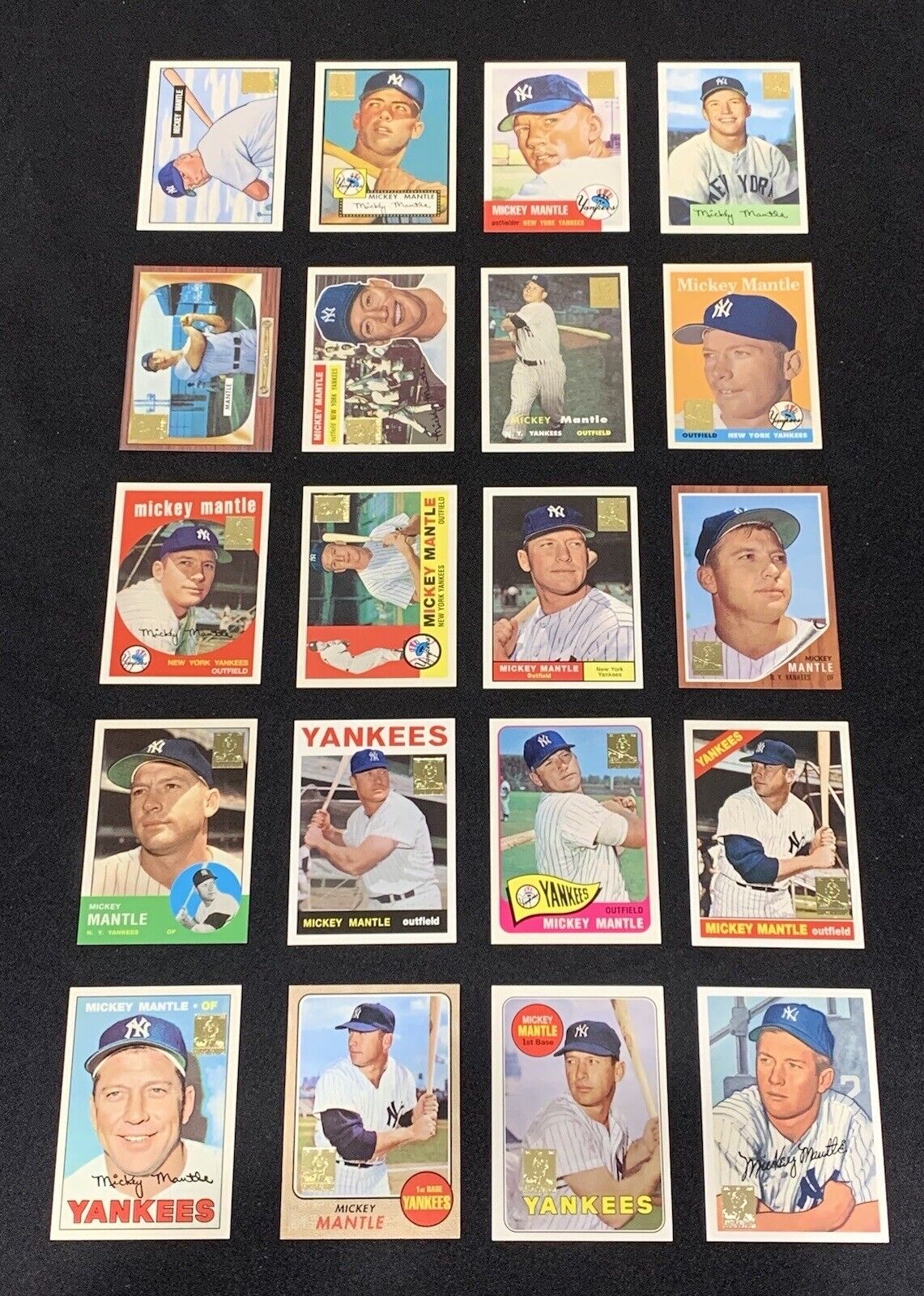 1996 Topps Mickey Mantle Complete Commemorative set Cards #1-20 (NM-MT) READ