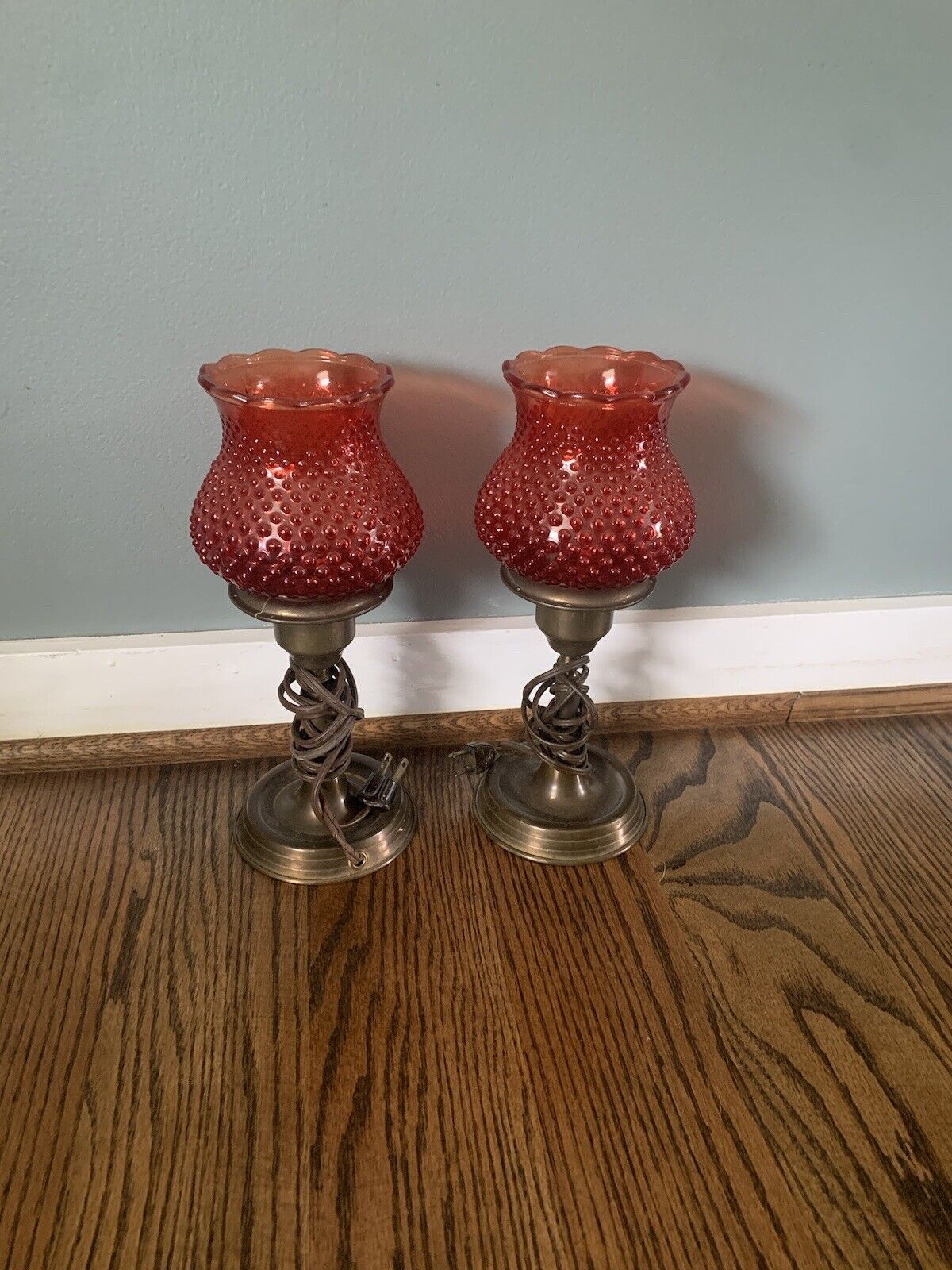 Vintage Cranberry Glass Lamps
