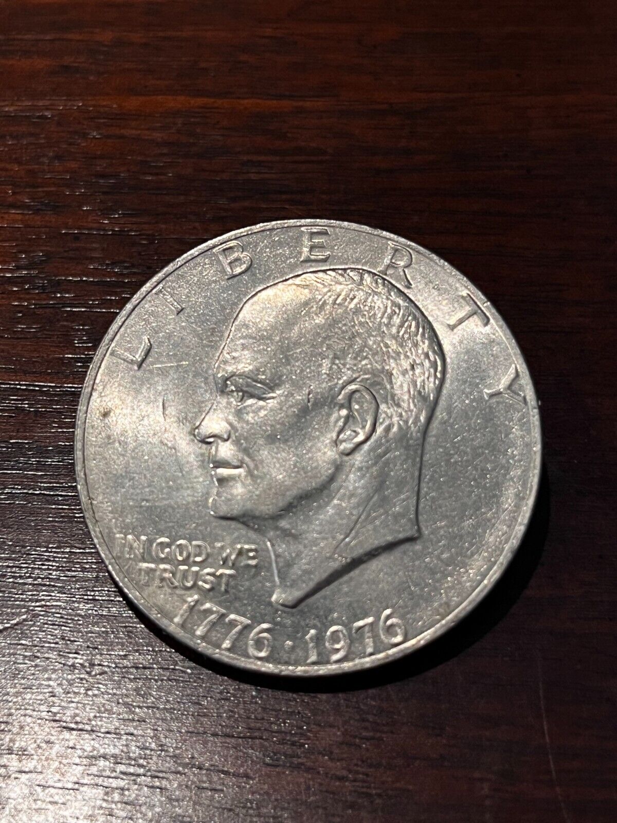 1776-1976  Eisenhower Liberty Bell Moon Silver One Dollar US Bicentennial Coin