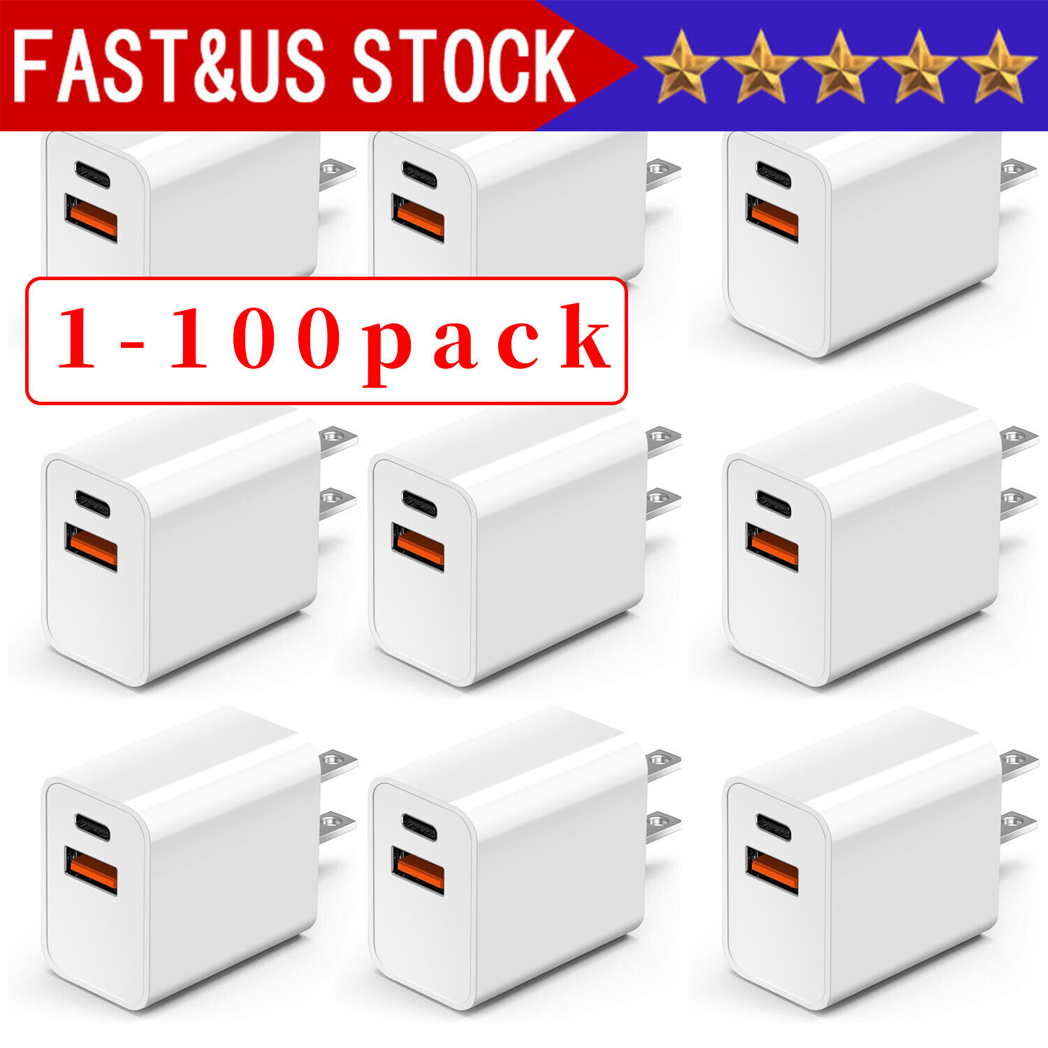 For iPhone 14 13 12 11  20W Fast Charger Block USB Type C Wall Power Adapter Lot