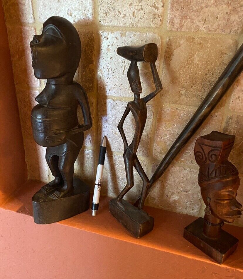 Three African wooden figures