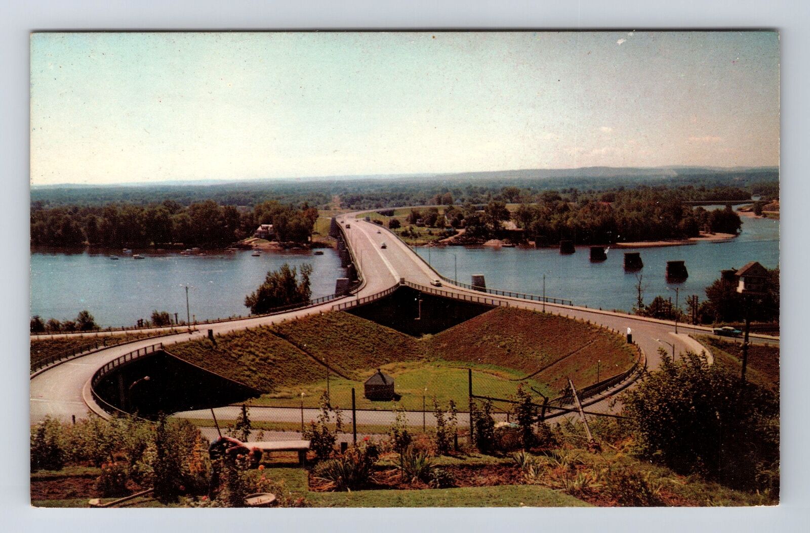 Springfield MA-Massachusetts, New South End Bridge, Antique Vintage Postcard