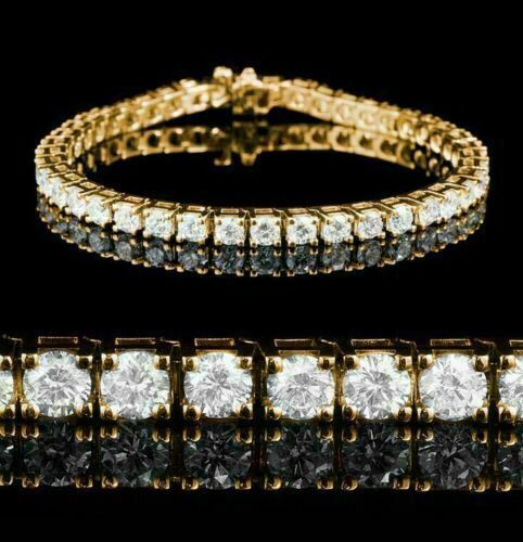 6.00CTW Round Cut Diamond Tennis Bracelet 14k Yellow Gold Finish Fine For Womens