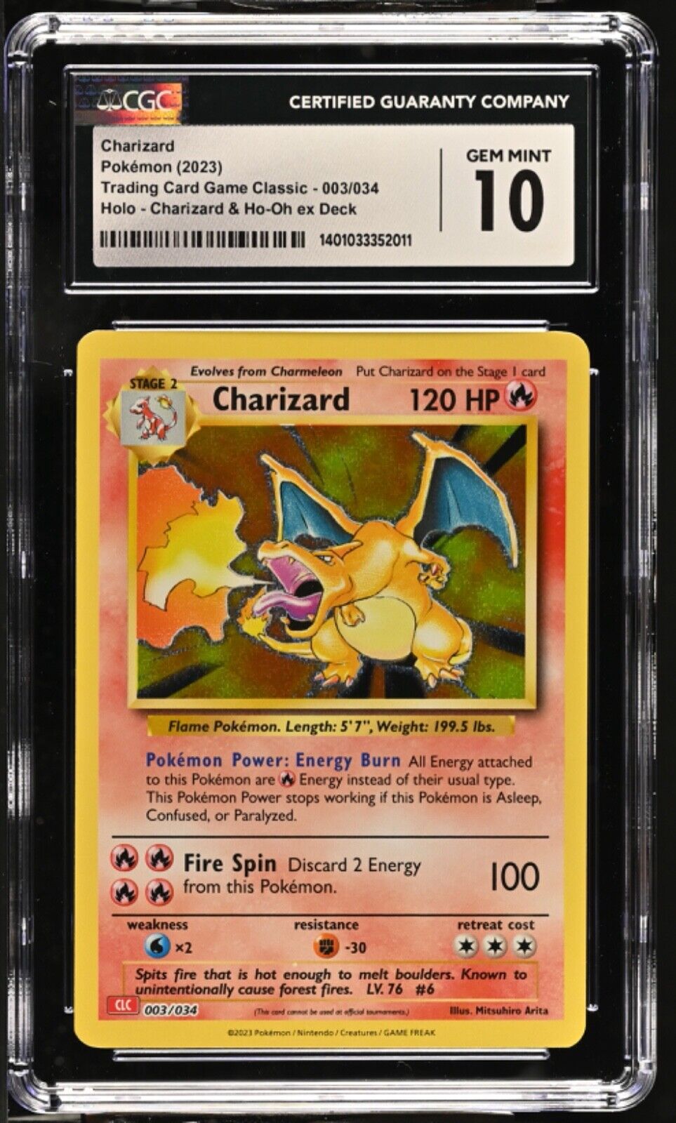 CGC 10 Charizard CLC 003/034 Pokémon Card - GEM MINT