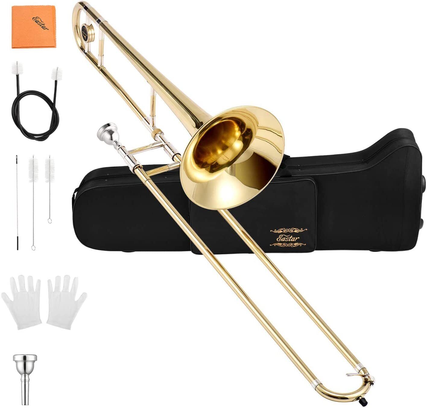Eastar Bb Tenor Slide Trombone B Flat Brass Trumpet Set For Student School Band