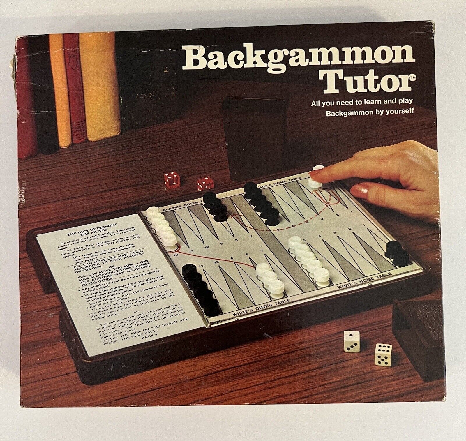 Backgammon Tutor VTG 1974 E.S. Lowe Complete w/Box 