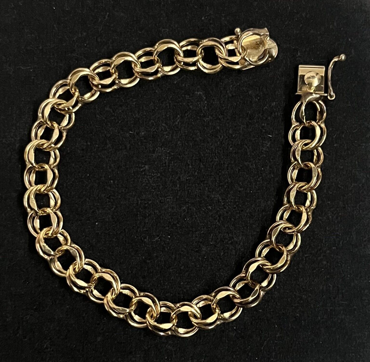 Elegant 12k Gold Filled Cuban Double Link Bracelet 7.2\