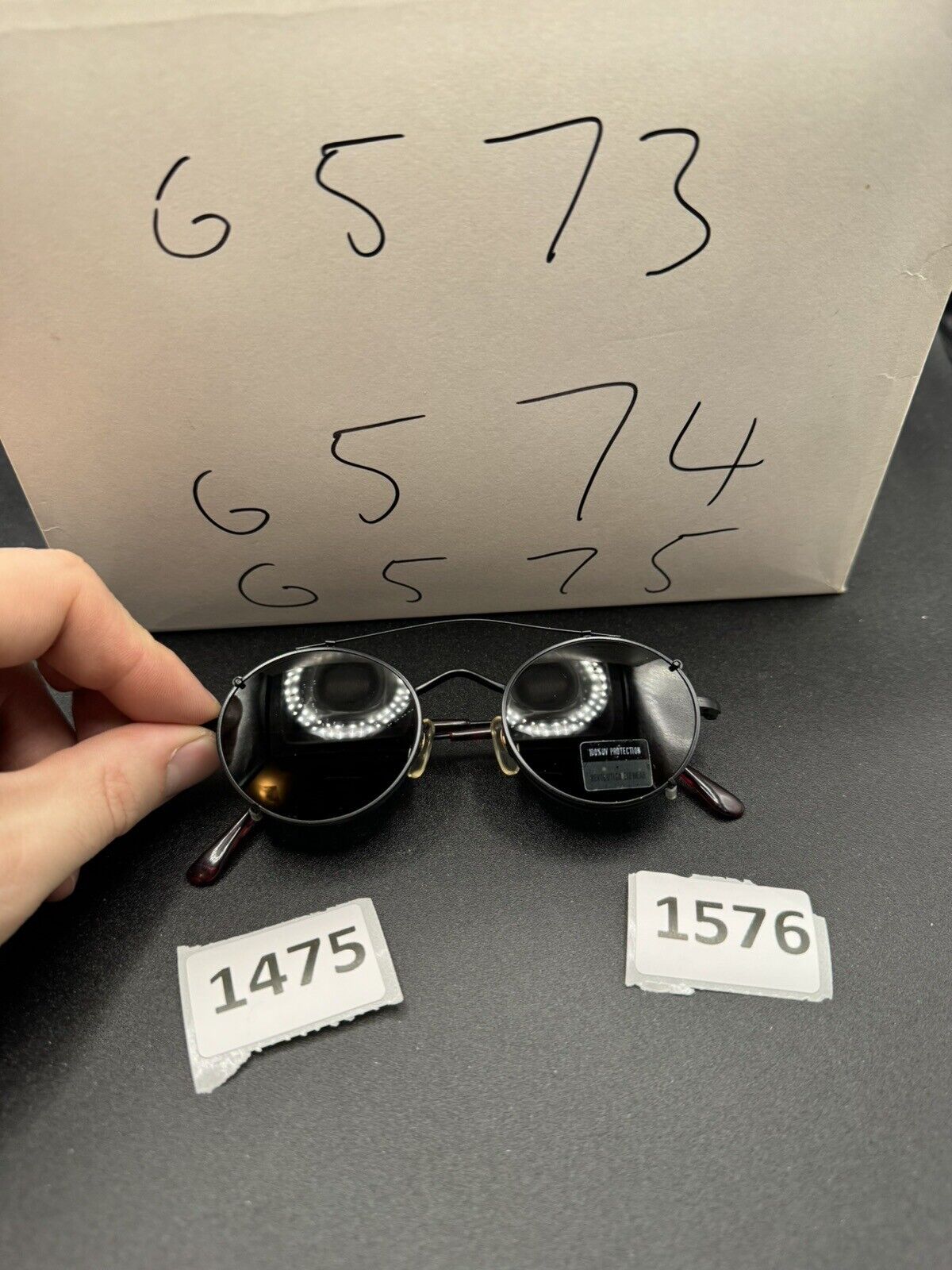 Vintage Revolution Eyeglass Frame Clip On Sunglasses Re010 Round Aviator Black