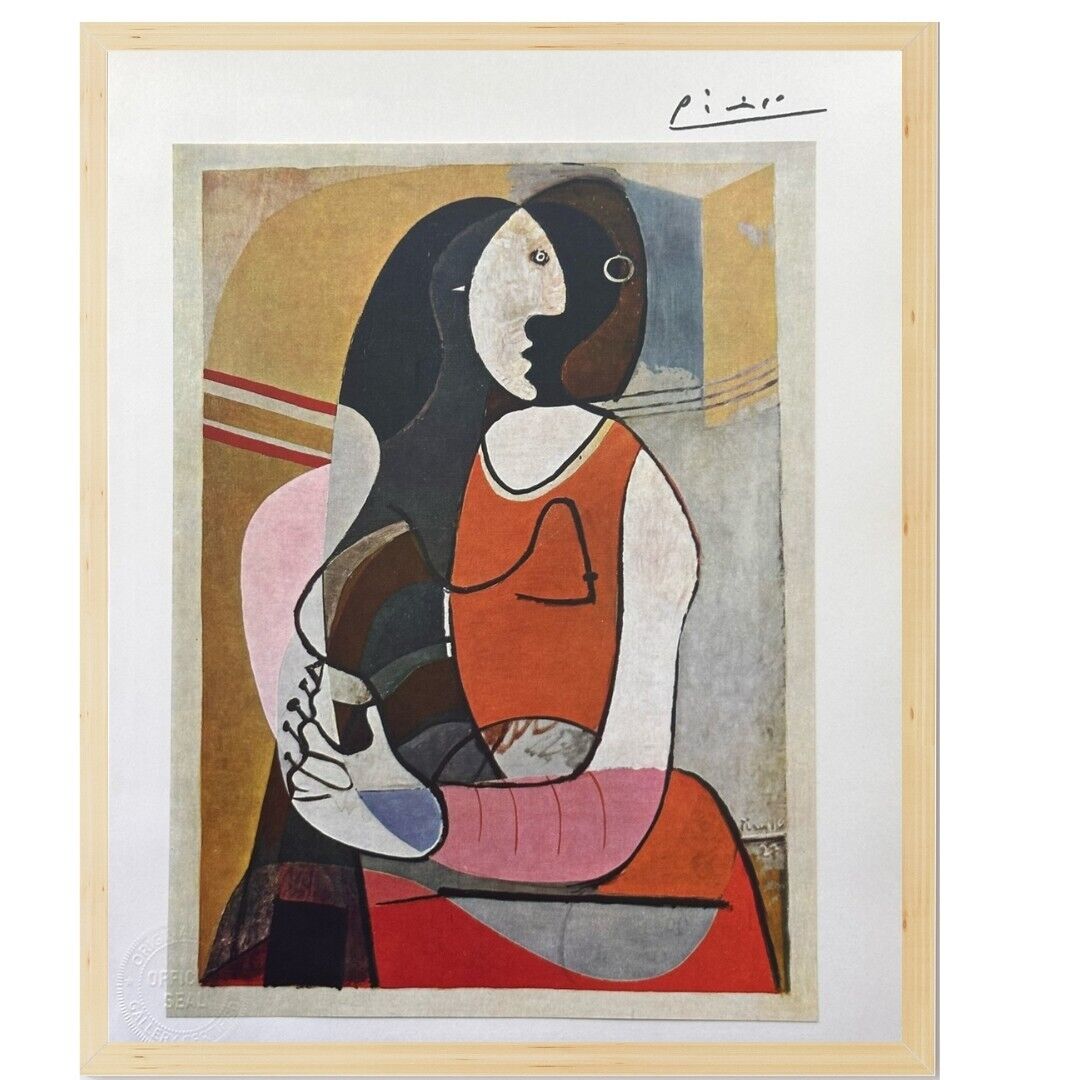 Pablo Picasso Vintage Original Color Plate Print - Seated Woman, 1927