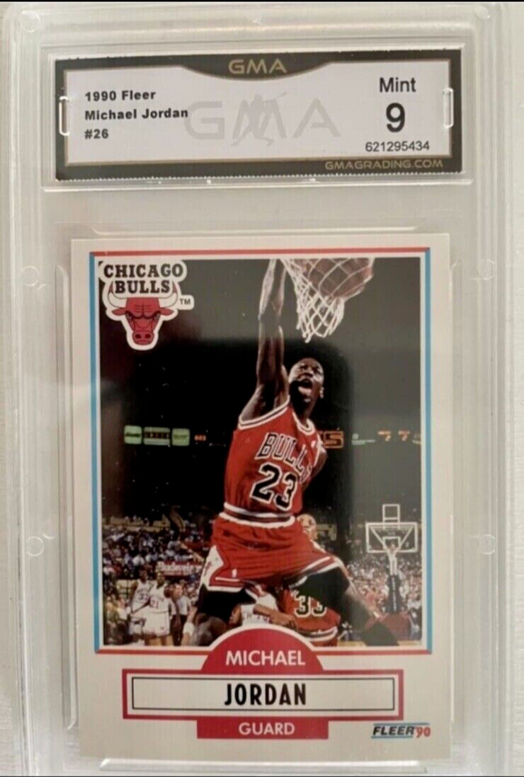 Michael Jordan Rare Iconic Dunk GMA 9 MINT 1990 Bulls Fleer Basketball Card #26