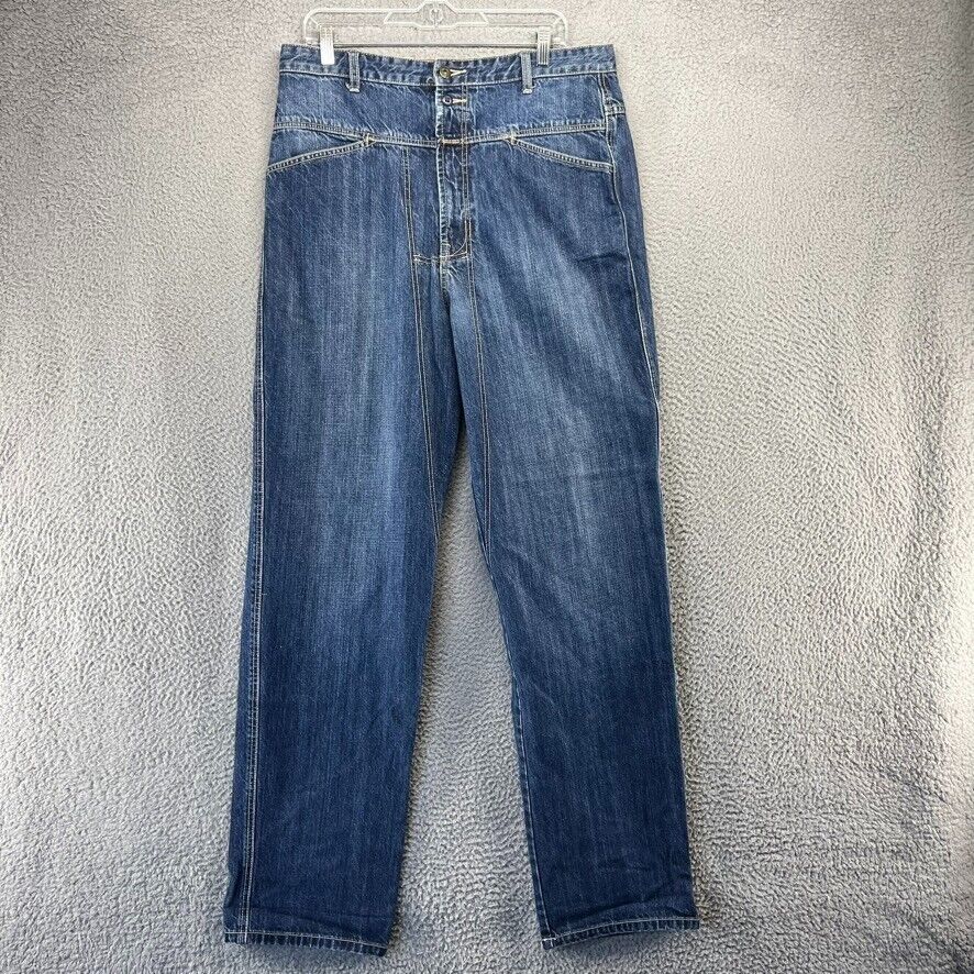 Vintage Marithe Girbaud Jeans Men\'s 34 L Blue Denim Dark Wash Baggy Y2k Hip Hop