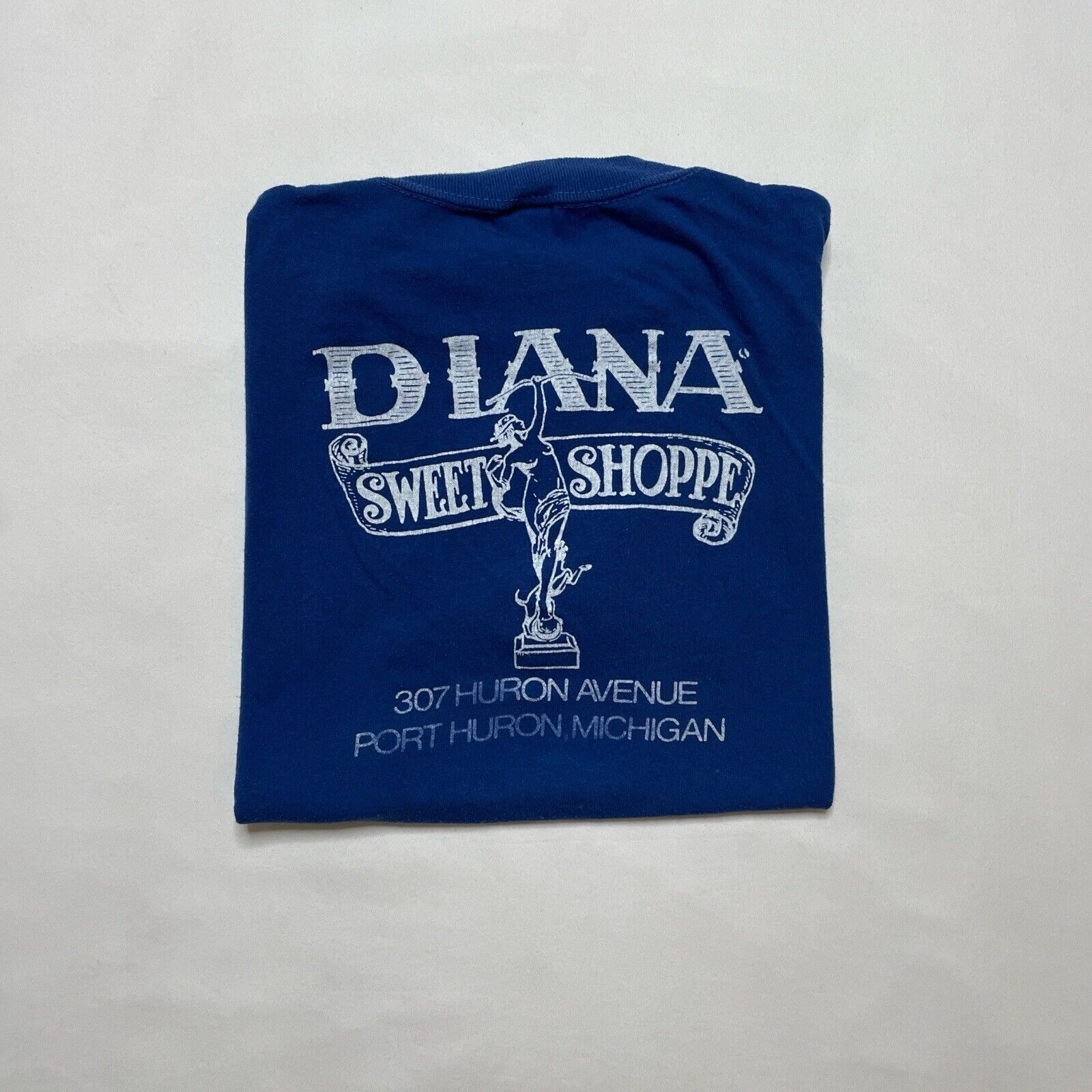 Vintage 70’s Diana Sweet Shoppe “Homemade Ice Cream” Blue Graphic T-shirt Small 