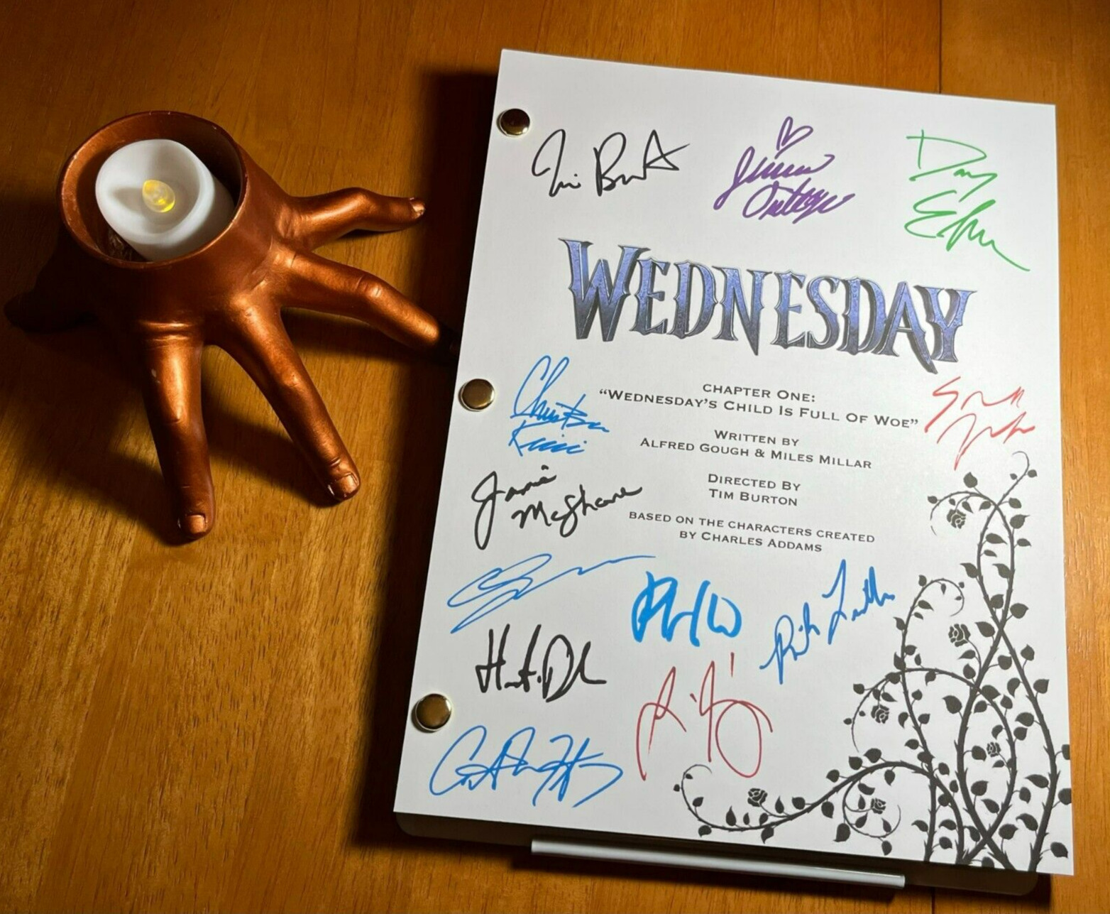 Wednesday Pilot Script Cast-Signed- Autograph Reprints- Addams Family