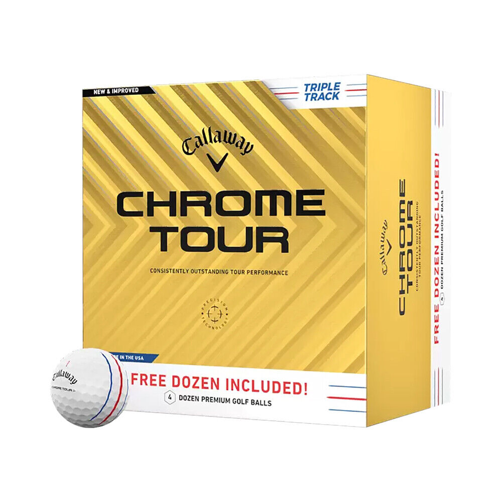 NEW Callaway Chrome Tour 2024 Triple Track Golf Balls - Buy 3 DZ Get 1 DZ Free