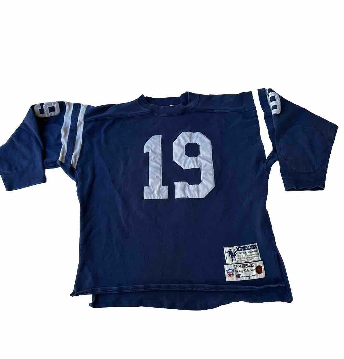 Vintage #19 Indianapolis Colts Champion Men\'s Sz XL Nylon Jersey euc Blue