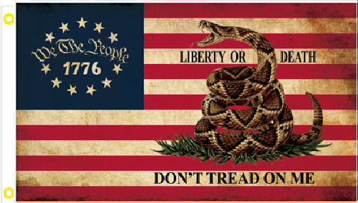 3X5 WE THE PEOPLE 1776 VINTAGE LIBERTY OR DEATH GADSDEN DON'T TREAD ON ME FLAG