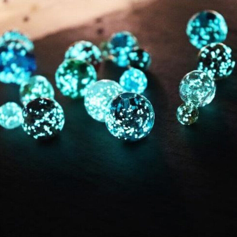 10Pcs Luminous Beads Glow In The Dark 8-20mm Sphere Crystal DIY Jewellery