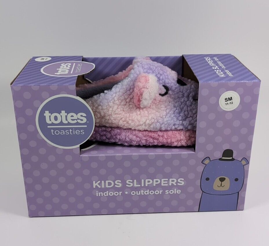 Totes Toasties Kids Slippers Sz Small 11-12T Indoor/Outdoor Sole Thistle Ombre