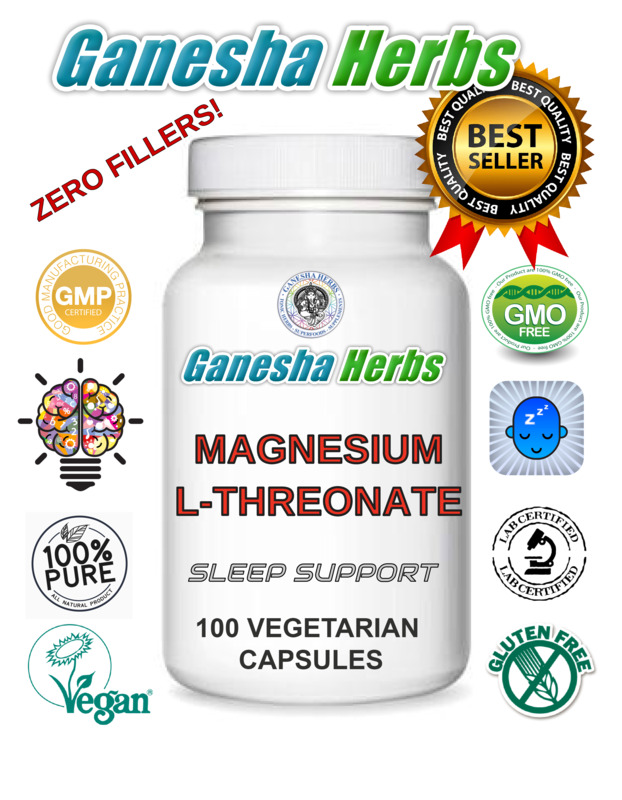 Magnesium L Threonate  - 100 x 500mg Vegan Capsules - Non-GMO - NO FILLERS