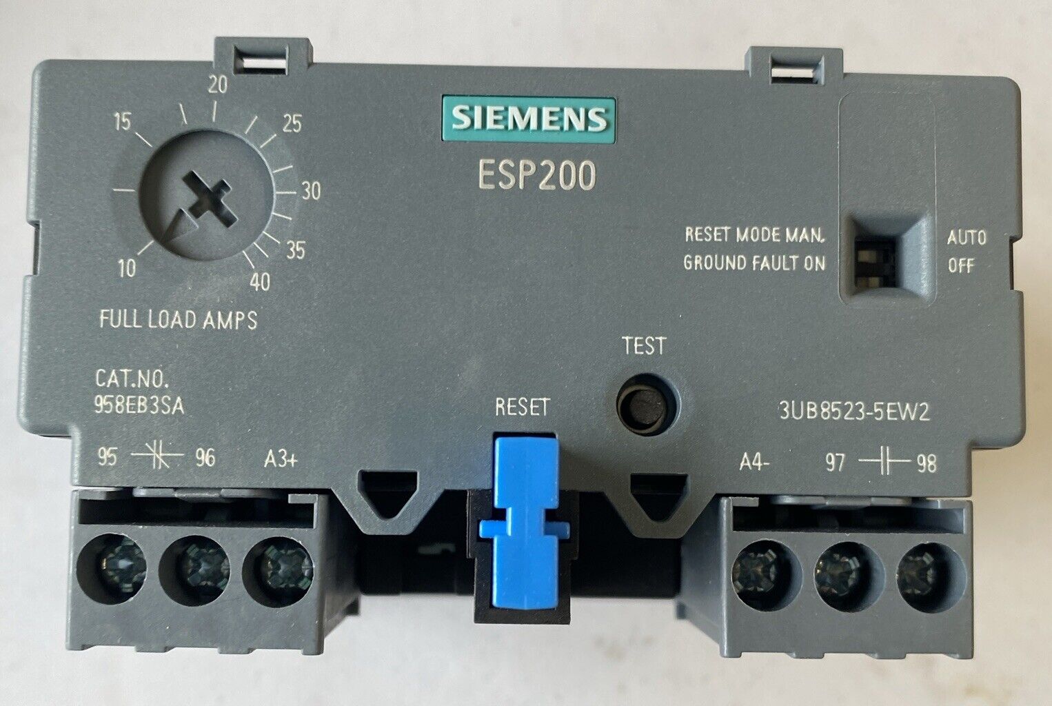New Siemens ESP200 958EB3SA Solid State Overload Relay. Made in Czech Rep.