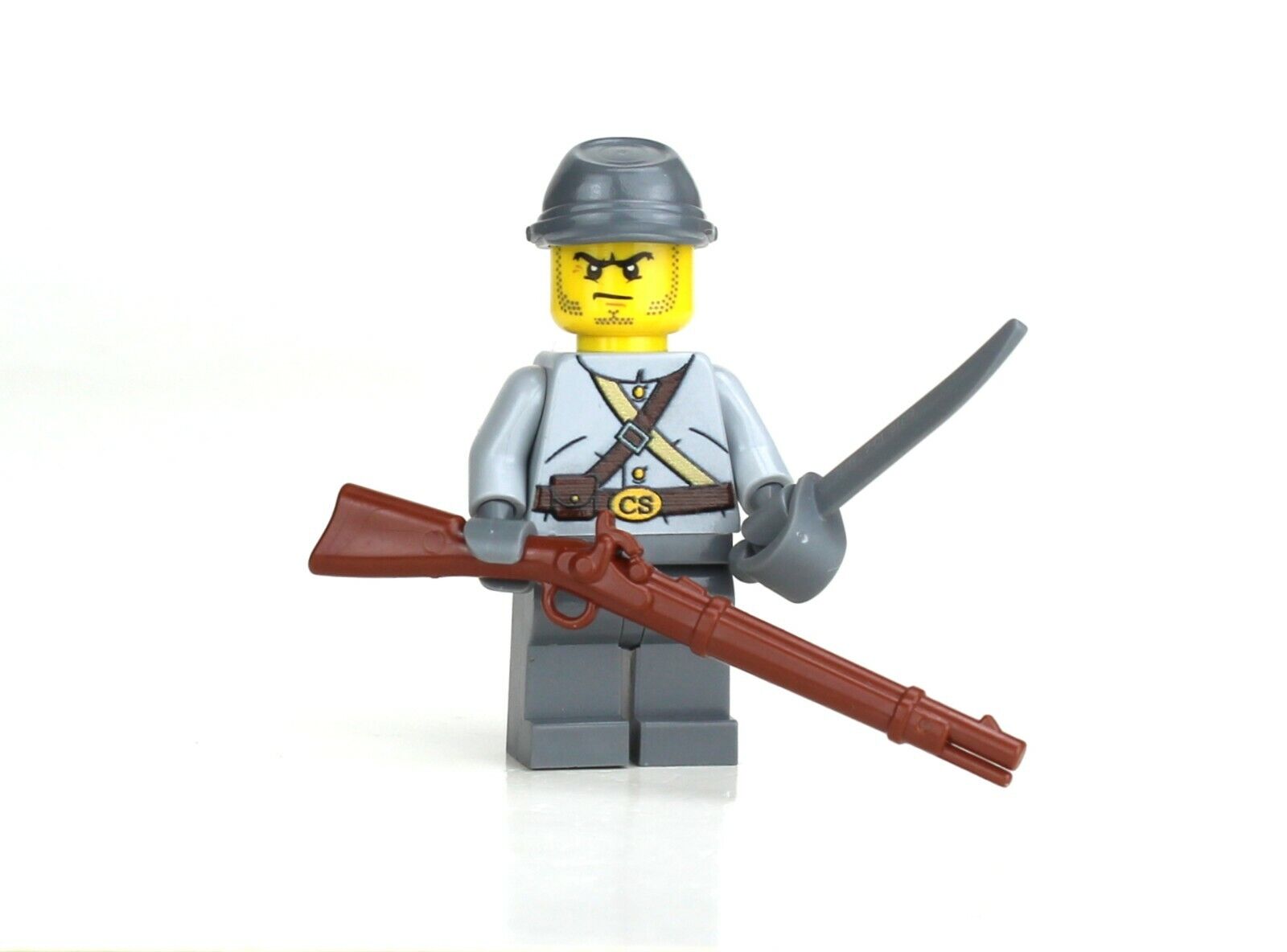 Confederate Army Soldier Civil War made w/ real LEGO® army builder minifigure