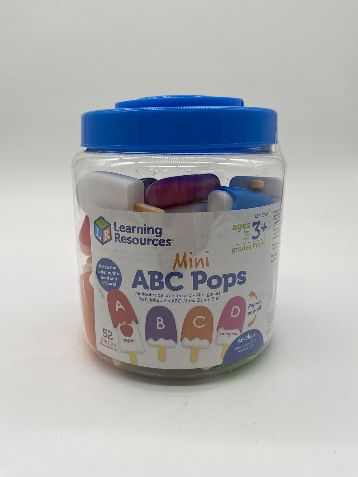 Learning Resources Mini ABC Pops, 52 Pieces, Ages 3+, Alphabet Recognition NEW