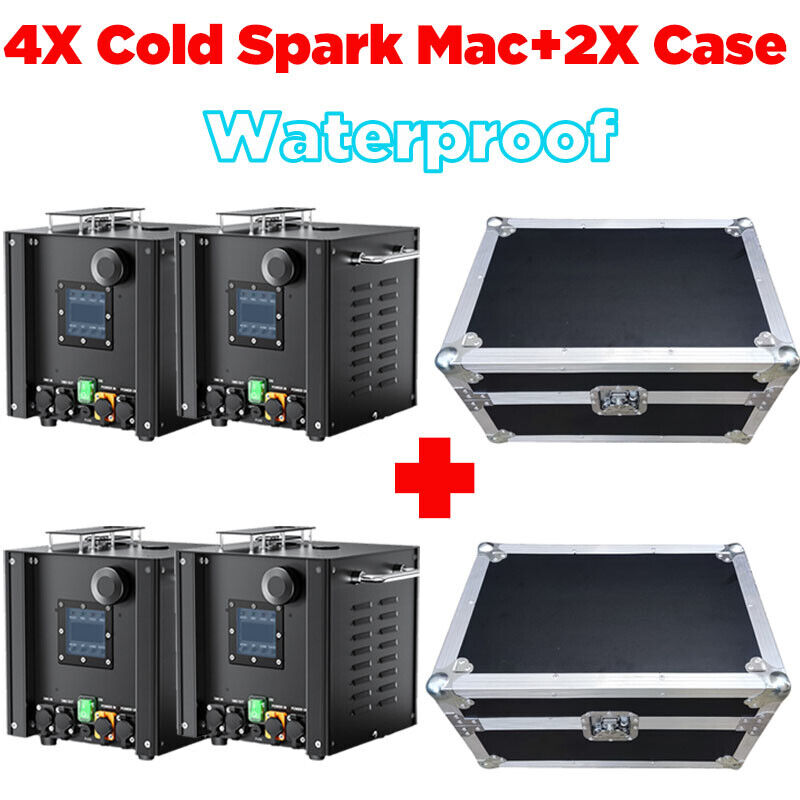 Waterproof Cold Spark Machine 750W DMX Stage Effect Firework DJ Event Party&Case