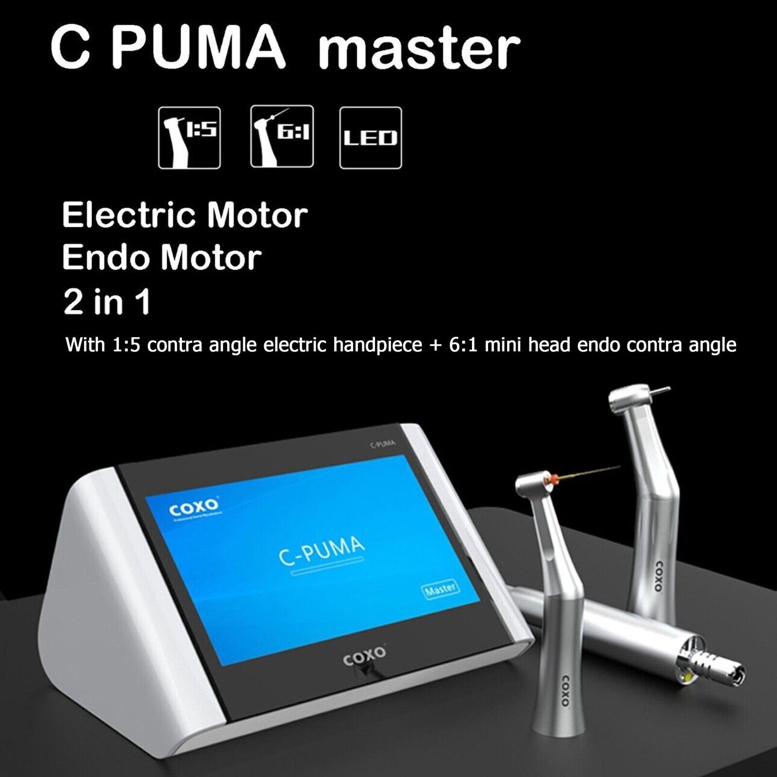 COXO C PUMA Master Dental Electric Motor 6:1 Endo Handpiece 1:5 Contra Angle