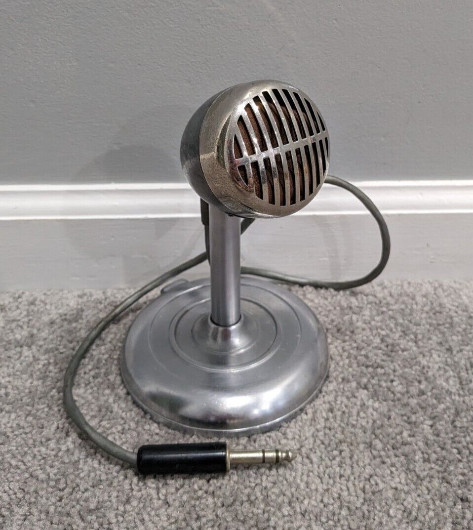 Vintage 1940\'s Shure 9822B Bullet Microphone UNTESTED w Electro-Voice 423 Stand