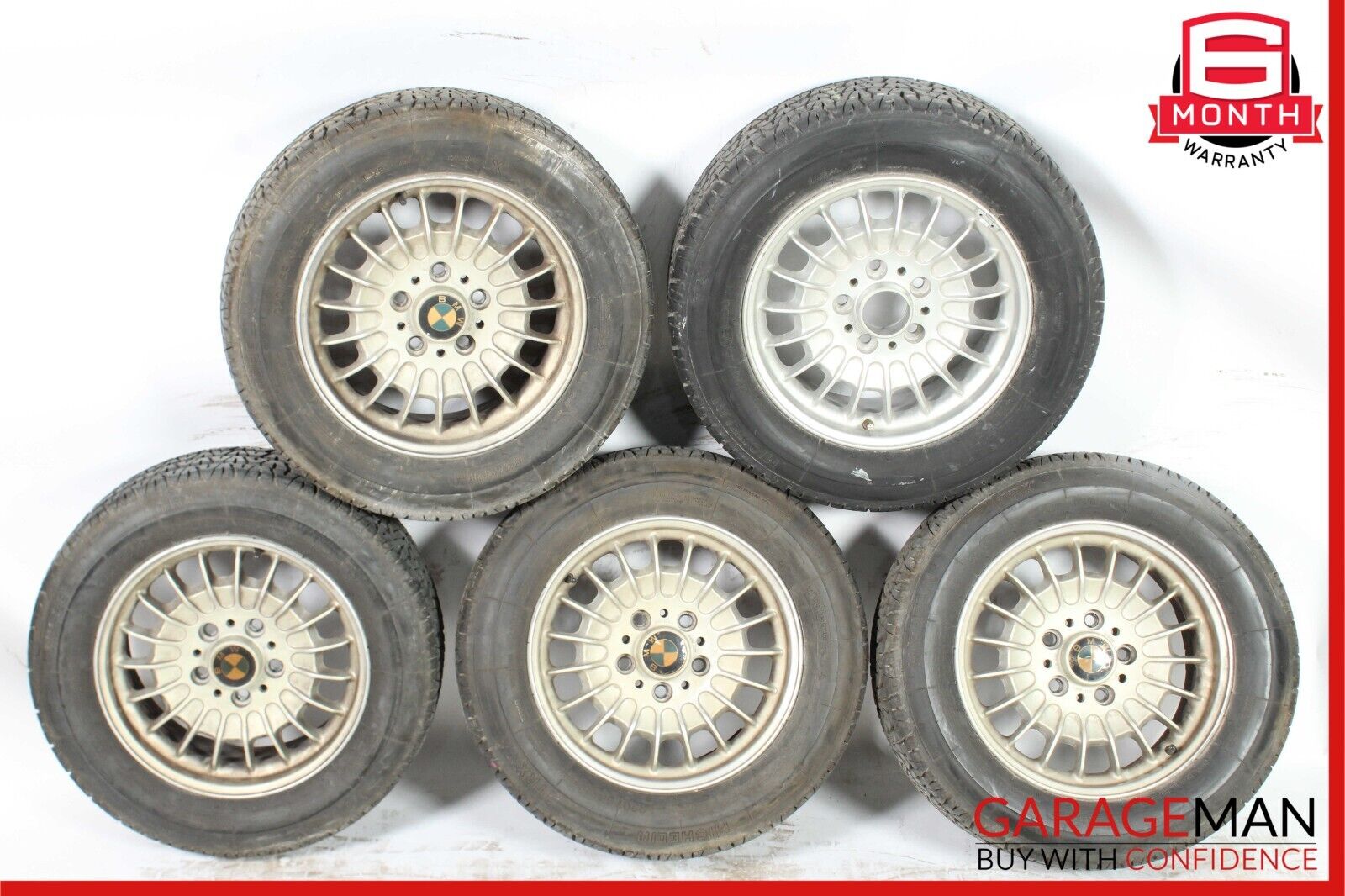 78-86 BMW E24 E28 E34 Vintage Complete Wheel Tire Rim Set of 4 Pc R16 220/55