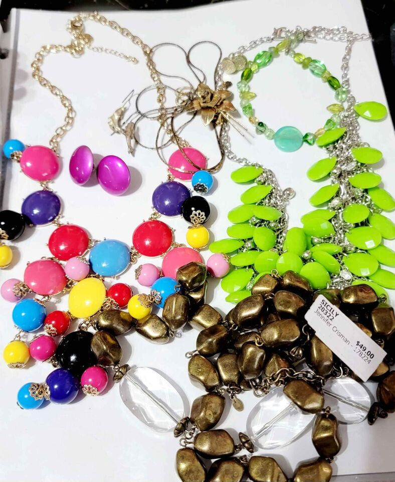 3 Pounds Costume Jewelry Lot Necklaces Bracelets Earrings 50+ Modern Variety