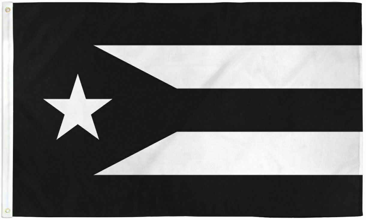 Resistance Flag of Puerto Rico 3x5 ft Black & White Protest Puerto Rican Boriqua
