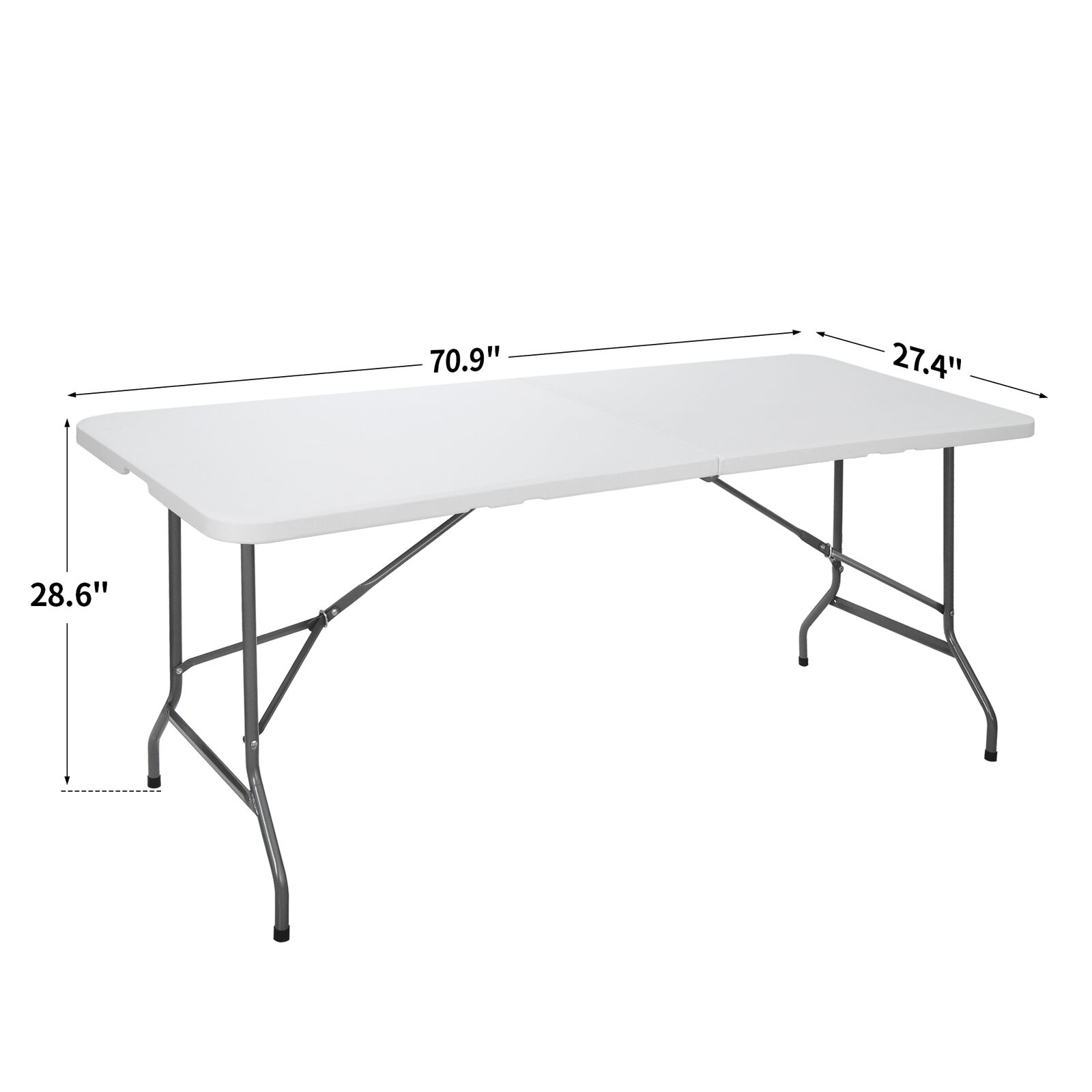 6/8' Portable Folding Table Plastic Picnic Party Camp Dining White 1PCS/2PC/4PCS