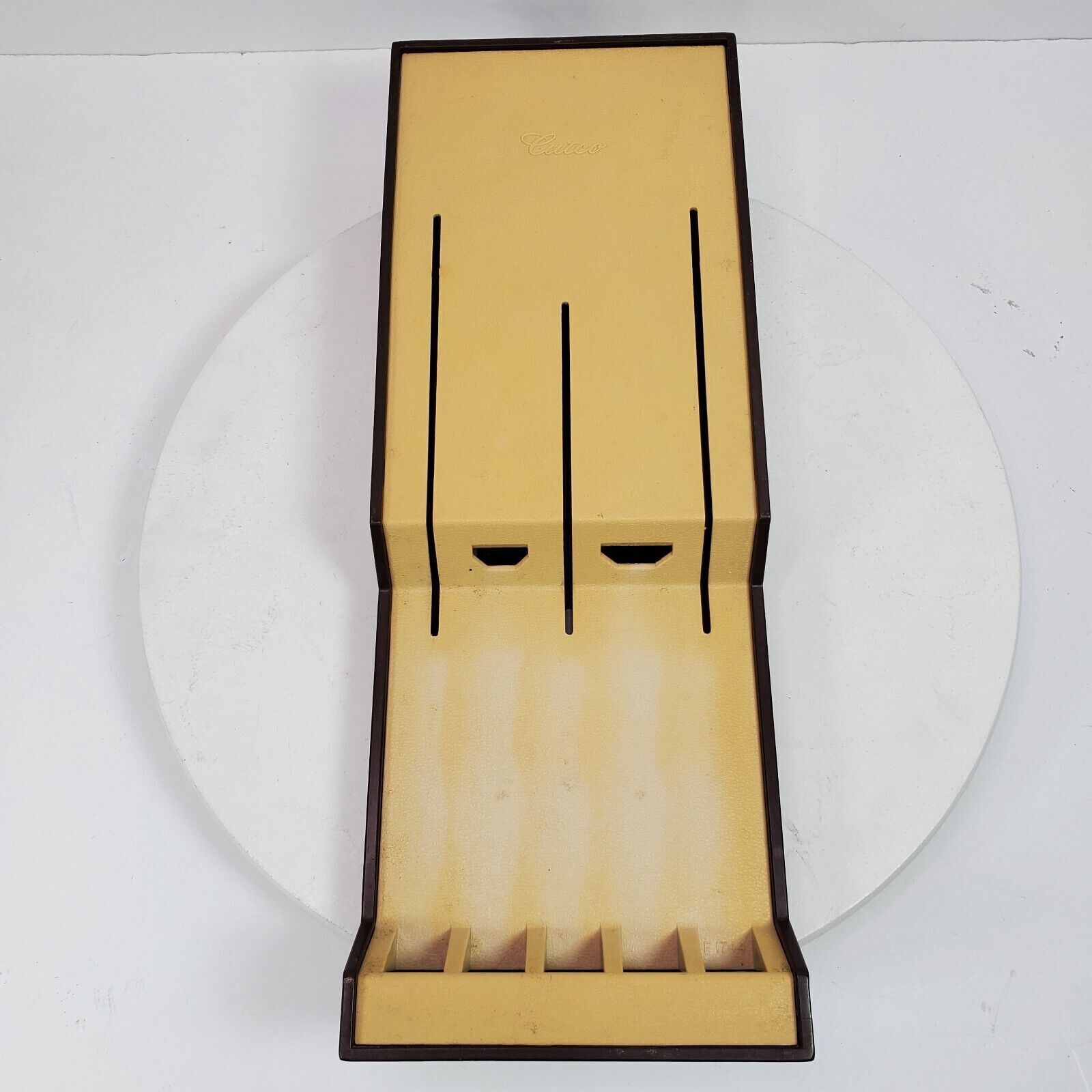 Vintage Mid Century Gold Cutco 5 Piece Knife Holder Wall Drawer Rack 17x6x2 Inch