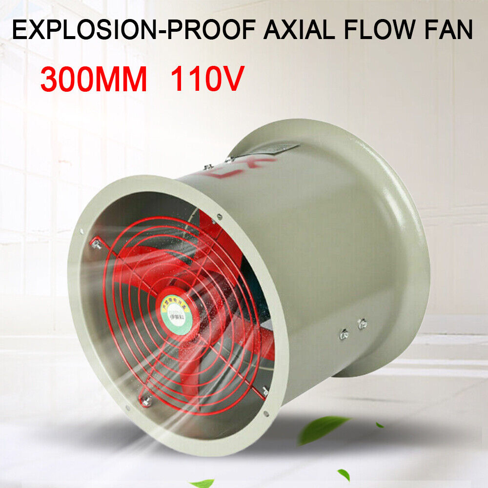 Extractor Fan 12\'\' Explosion-proof Tube Axial Duct Fan Cylinder Pipe 1342CMF US