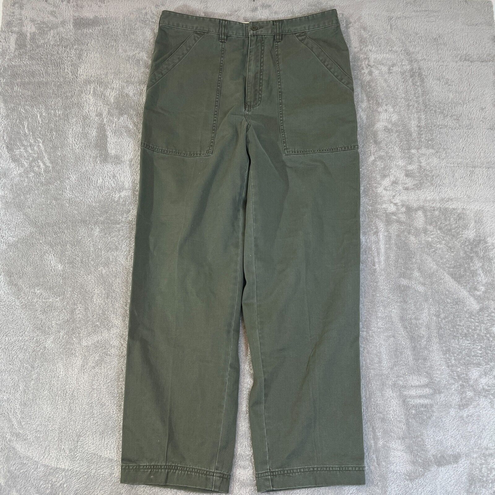 Vintage Tommy Hilfiger Pants Mens 34x30 Green Military Style Skater Y2K Utility