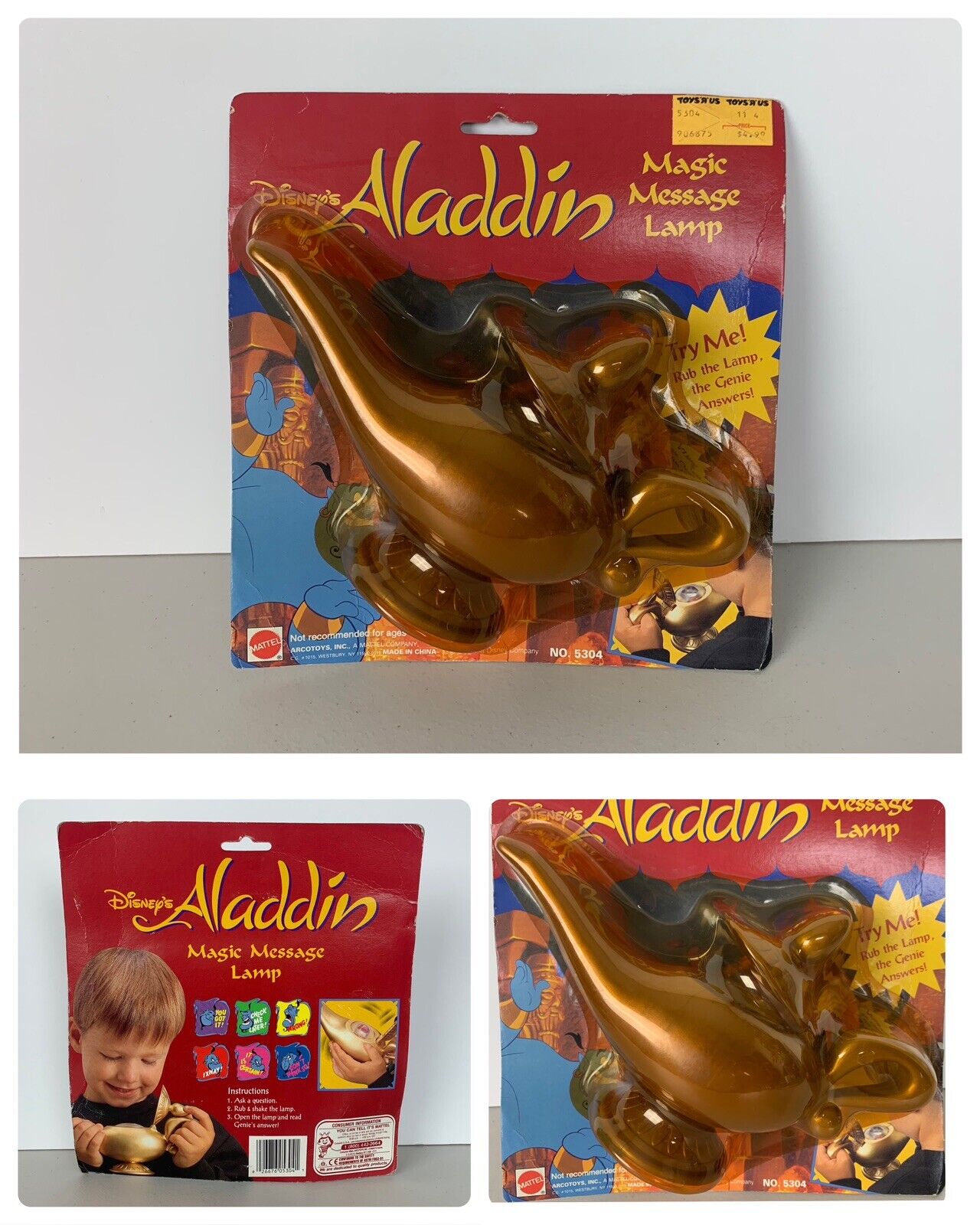 Vintage Mattel Disney Aladdin Genie\'s Magic Lamp to Grant Wishes New
